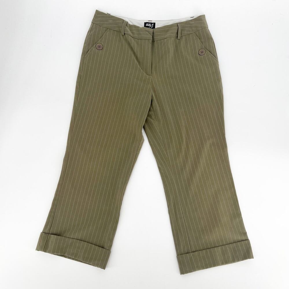 Vintage Pinstriped Kick Flare Cropped Trousers Size 6